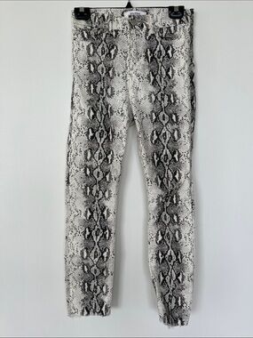 Snake Print Skinny Jeans - Neutral Tones